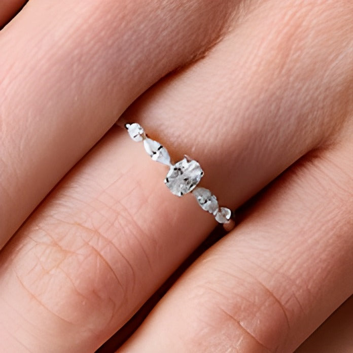 0.5 CT. TW Multi-Shaped Diamond Five Stone Engagement Ring in 14K White Gold