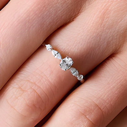 0.5 CT. TW Multi-Shaped Diamond Five Stone Engagement Ring in 14K White Gold