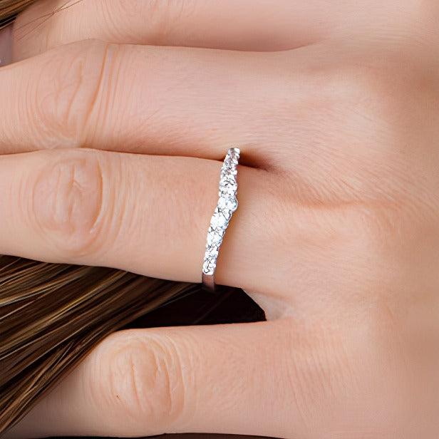 0.38 CT. TW Diamond Contour Anniversary Band in 14K White Gold