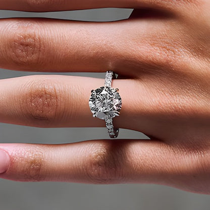 4.5 CT. TW Lab-Grown Diamond Engagement Ring in 14K White Gold (F/VS2)