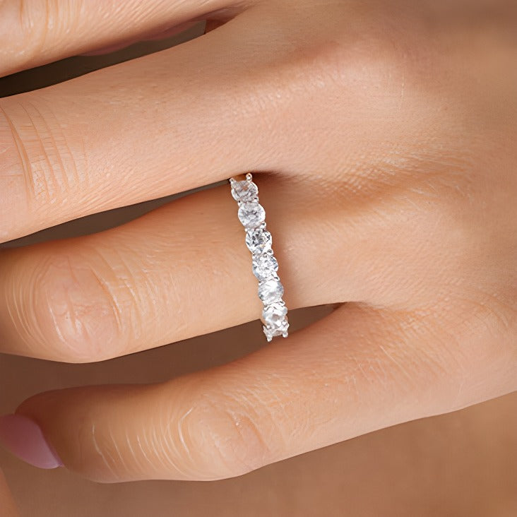0.75 CT. TW Diamond Seven Stone Anniversary Band in 10K White Gold