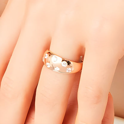 0.5 CT. TW Diamond Bubbles Band in 10K Rose Gold