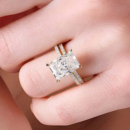 5.63 CT. TW Radiant-Cut Lab-Grown Diamond Bridal Set in 14K Gold (F/VS2)