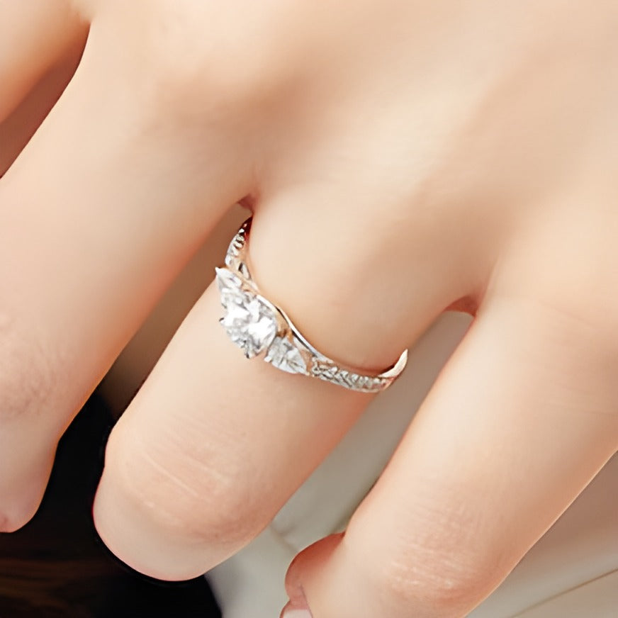 0.75 CT. TW Multi-Diamond Three Stone Engagement Ring in 10K White Gold