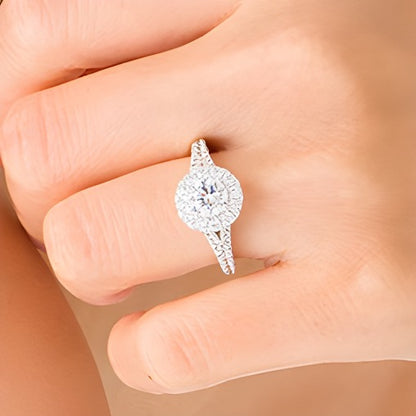 Previously Owned Zales Private Collection 2.0 CT. TW Diamond Frame Engagement Ring in 14K Two-Tone Gold (F/I1)