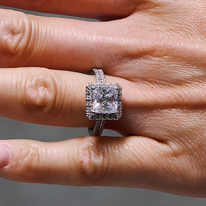 2.63 CT. TW Princess-Cut Lab-Grown Diamond Frame Ring in 14K White Gold (F/SI2)