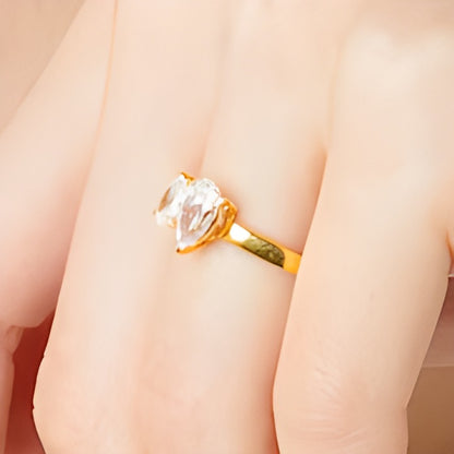 1.5 CT. TW Pear-Shaped Diamond Toi et Moi Engagement Ring in 14K Gold
