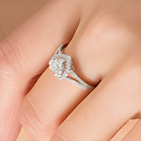 0.5 CT. TW Princess-Cut and Round Diamond Heart Frame Ring in 10K White Gold