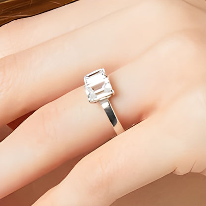 1.5 CT. TW Emerald-Cut Diamond Toi et Moi Engagement Ring in 14K White Gold