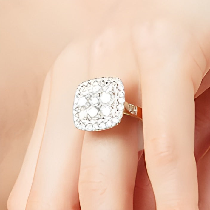 3.17 CT. TW Cushion-Shaped Multi-Diamond Frame Engagement Ring in 14K Gold