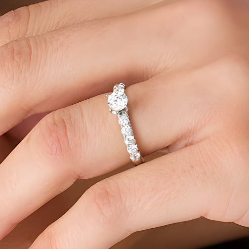 1.0 CT. TW Diamond Engagement Ring in 10K White Gold
