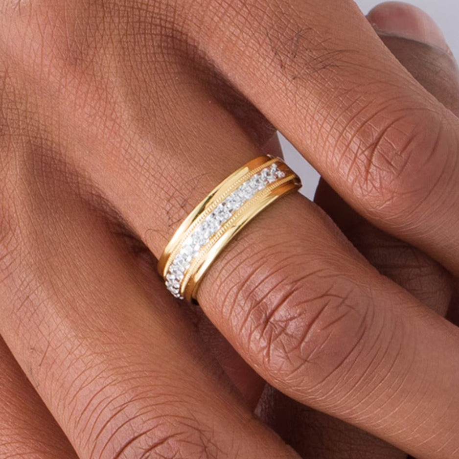 0.5 CT. TW Diamond Milgrain Wedding Band in 10K Gold