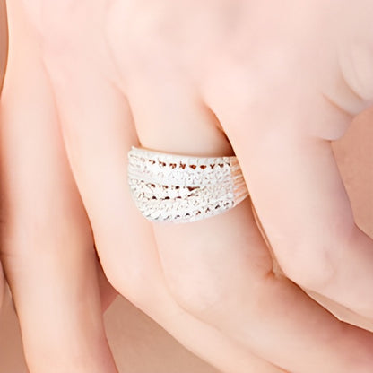 1.25 CT. TW Diamond Multi-Row Ring in 10K White Gold