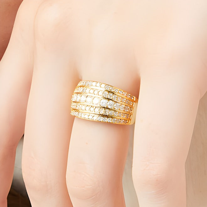 1.0 CT. TW Diamond Multi-Row Stack Band in 10K Gold