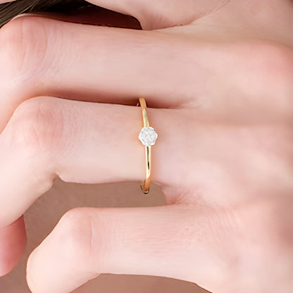 0.07 CT. TW Composite Diamond Small Flower Promise Ring in 10K Gold