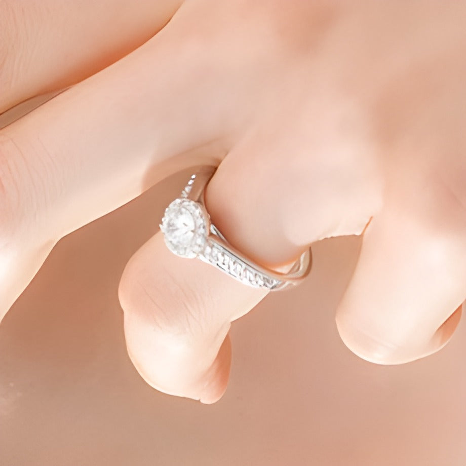1.0 CT. TW Diamond Frame Engagement Ring in 14K White Gold