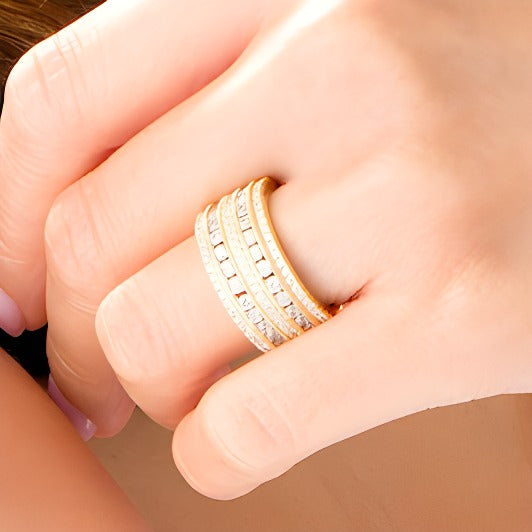 2.0 CT. TW Diamond Multi-Row Vintage-Style Engagement Ring in 10K Gold