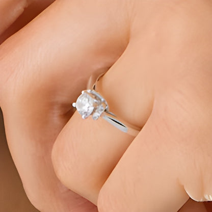 0.5 CT. TW Diamond Collar Engagement Ring in 14K White Gold (I/I2)