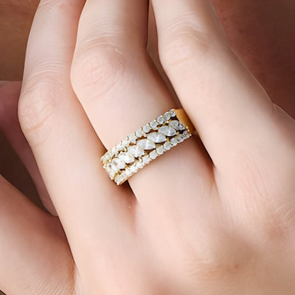 1.25 CT. TW Marquise-Cut Lab-Grown Diamond Multi-Row Anniversary Band in 14K Gold (F/VS2)