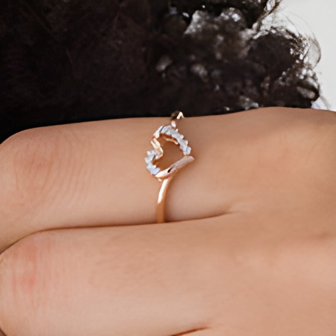 0.05 CT. TW Diamond Heart Ring in 10K Rose Gold