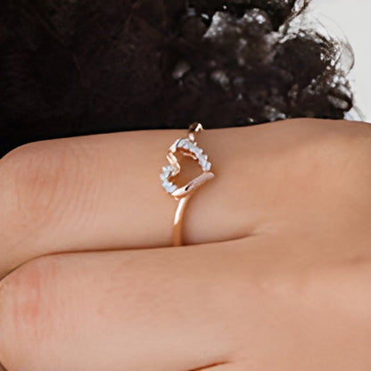 0.05 CT. TW Diamond Heart Ring in 10K Rose Gold