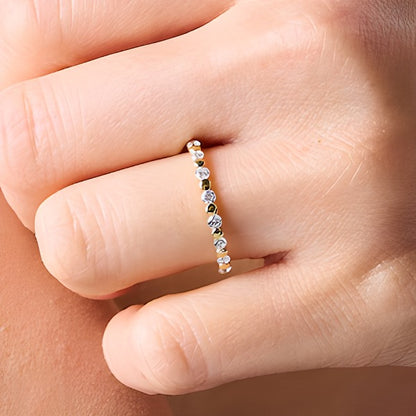 0.38 CT. TW Lab-Grown Diamond Alternating Station Stackable Band in 10K Gold (F/VS2)