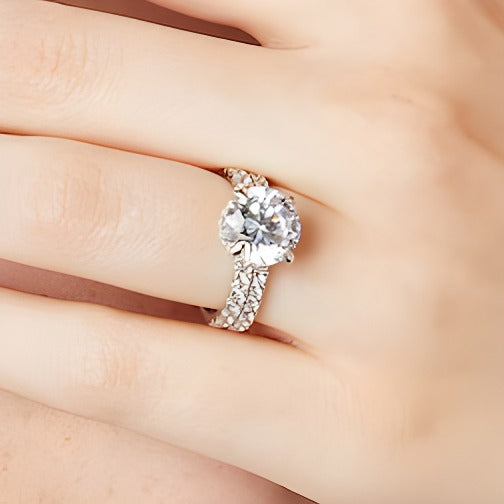 5.25 CT. TW Lab-Grown Diamond Bridal Set in 14K White Gold (I/SI2)