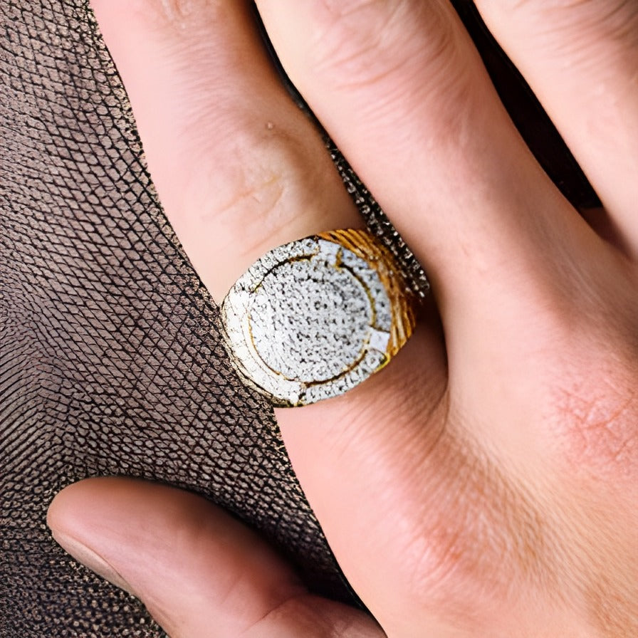 1.75 CT. TW Lab-Grown Multi-Diamond Double Frame Nugget Ring in 10K Gold (F/VS2)