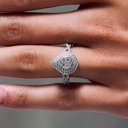 0.5 CT. TW Multi-Diamond Double Frame Engagement Ring in 10K White Gold
