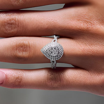 0.5 CT. TW Multi-Diamond Double Frame Engagement Ring in 10K White Gold
