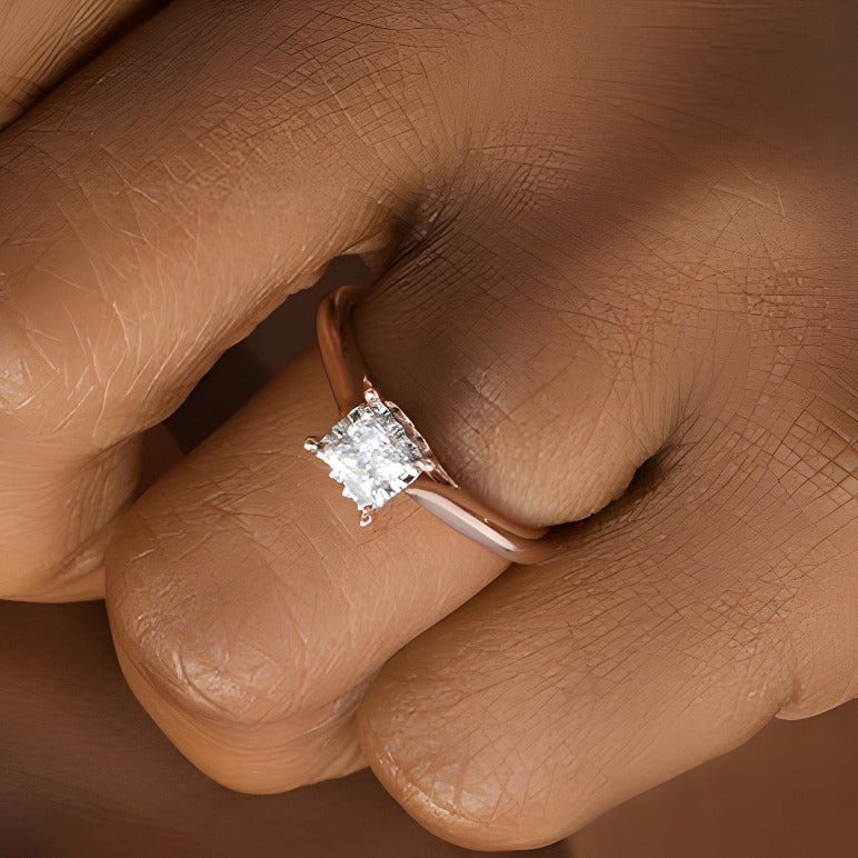 0.38 CT. Princess-Cut Diamond Solitaire Engagement Ring in 10K Rose Gold