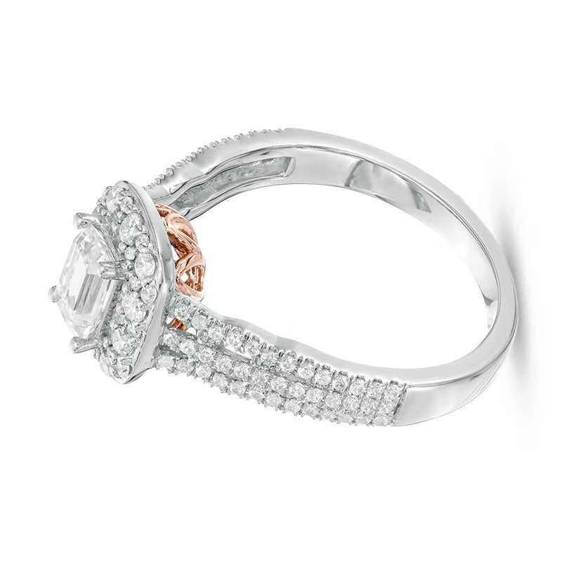 1.0 CT. TW Emerald-Cut Diamond Engagement Ring in 14K Two-Tone Gold