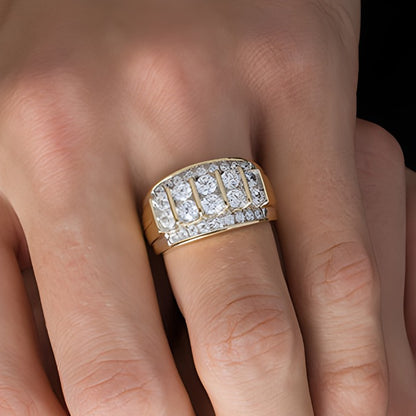 2.0 CT. TW Diamond Multi-Row Column Ring in 10K Gold