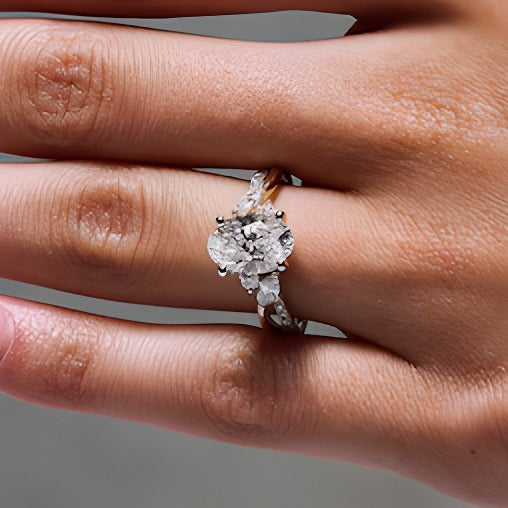 2.38 CT. TW Oval Lab-Grown Diamond Split Shank Engagement Ring in 14K Gold (F/VS2)