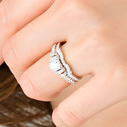 1.2 CT. TW Diamond Collar Bridal Set in 14K White Gold