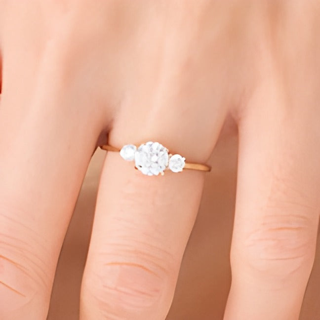 1.0 CT. TW Diamond Three Stone Engagement Ring in 14K Gold