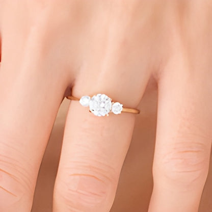 1.0 CT. TW Diamond Three Stone Engagement Ring in 14K Gold