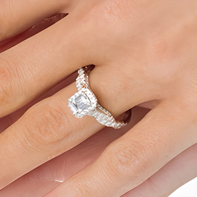 Zales Private Collection 1.0 CT. TW Emerald-Cut Diamond Frame Engagement Ring in 14K White Gold