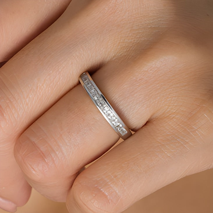 0.63 CT. TW Princess-Cut Diamond Wedding Band in 10K White Gold