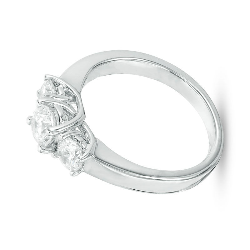 1.0 CT. TW Diamond Three Stone Engagement Ring in 14K White Gold