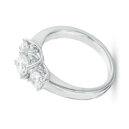 1.0 CT. TW Diamond Three Stone Engagement Ring in 14K White Gold