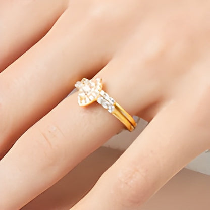 0.5 CT. TW Marquise-Shaped Multi-Diamond Frame Bridal Set in 10K Gold