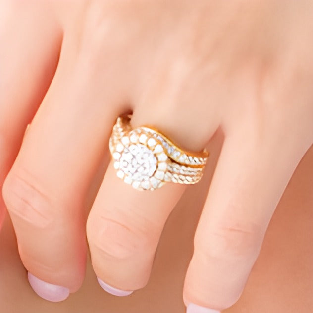 2.0 CT. TW Composite Diamond Bypass Multi-Row Split Shank Engagement Ring in 10K Gold