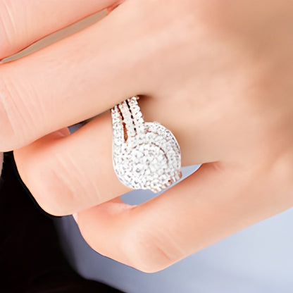2.0 CT. TW Composite Diamond Bypass Multi-Row Split Shank Engagement Ring in 10K White Gold
