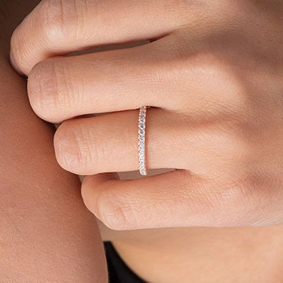 0.33 CT. TW Diamond Wedding Band in 10K Rose Gold