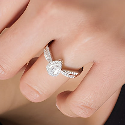 0.33 CT. TW Diamond Pear-Shaped Frame Vintage-Style Engagement Ring in 14K White Gold