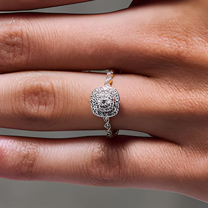 0.25 CT. TW Diamond Double Cushion Frame Promise Ring in 10K Gold