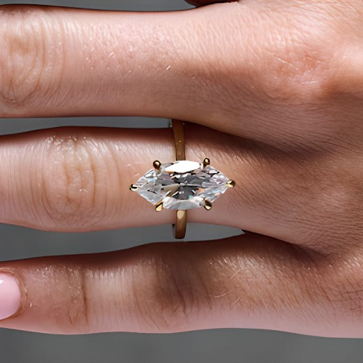 4.0 CT. TW Lab-Grown Diamond Marquise-Cut Solitaire Engagement Ring in 14K Gold (F/VS2)