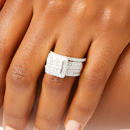 3.0 CT. TW Quad Princess-Cut Diamond Frame Multi-Row Three Piece Bridal Set in 14K Gold