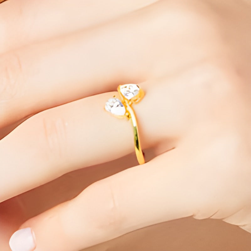 1.0 CT. TW Pear-Shaped Diamond Sideways Toi et Moi Engagement Ring in 14K Gold